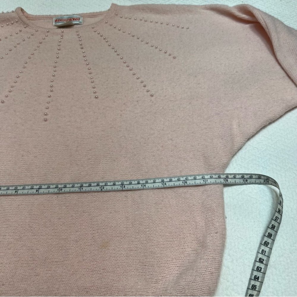Vintage Pink Batwing Y2K Pearl Embellished Sweater Size S/M - Picture 11 of 11